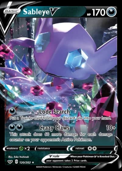 Sableye V #120/202 — Sword & Shield