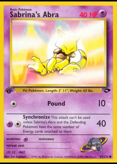 Sabrina's Abra #93/132 — Gym Challenge