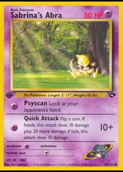 Sabrina's Abra #94/132 — Gym Challenge