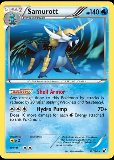 Samurott #32/114 — Black & White