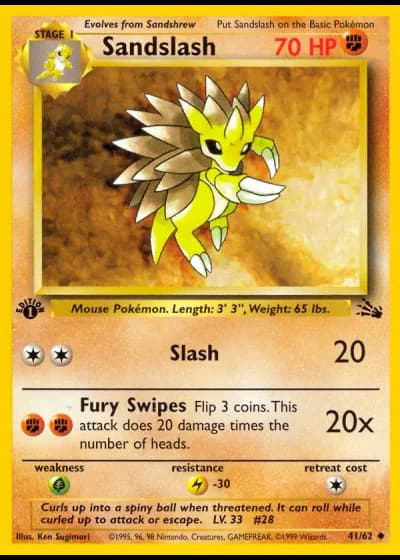 Sandslash (1st Edition) #41/62 — Fossil (1st Edition)