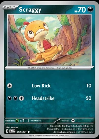 Scraggy #060/91 — Paldean Fates