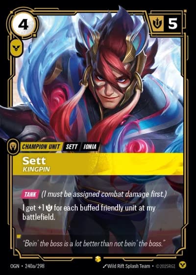 Sett, Kingpin #240a/352 — Origins