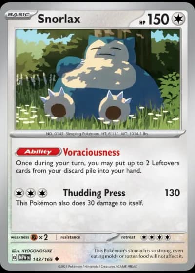 Snorlax #143/165 — 151