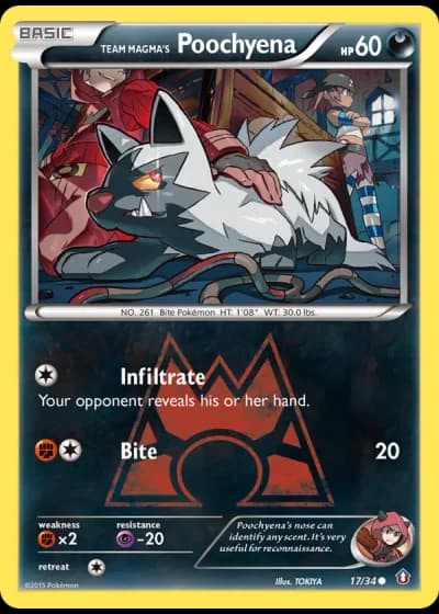 Team Magma's Poochyena #17/34 — Double Crisis