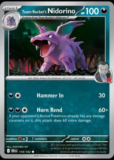 Team Rocket's Nidorino #118/182 — Destined Rivals