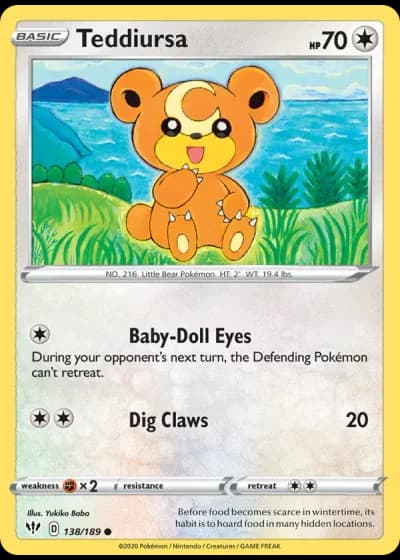 Teddiursa #138/189 — Darkness Ablaze