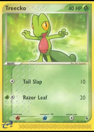 Treecko #76/109 — EX Rubino & Zaffiro