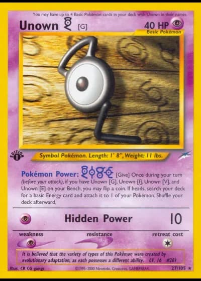 Unown [G] #27/105 — Neo Destiny