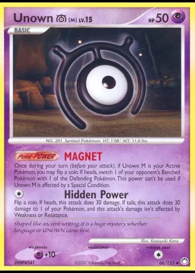 Unown M #66/123 — Mysterious Treasures