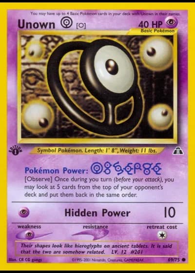 Unown [O] #69/75 — Neo Discovery