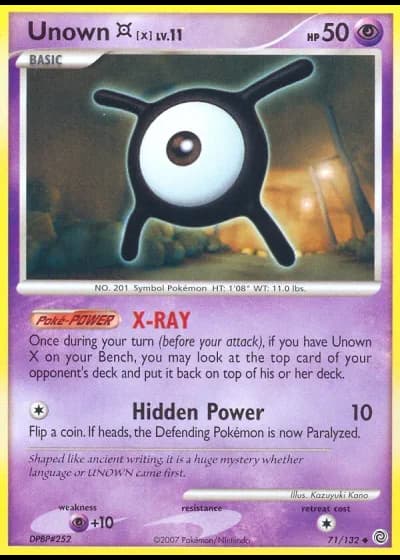 Unown X #71/132 — Prodigi Segreti