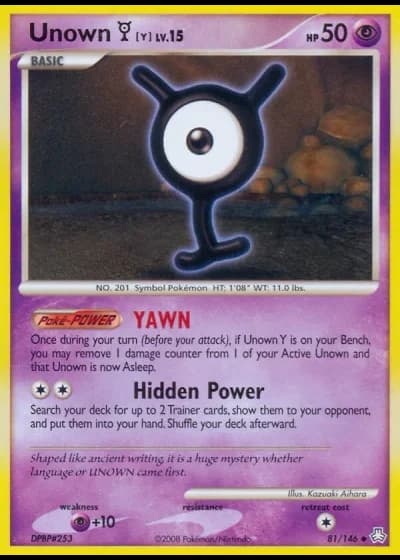 Unown Y #81/146 — Il Risveglio dei Miti