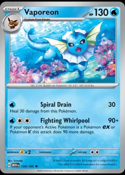 Vaporeon #134/165 — 151