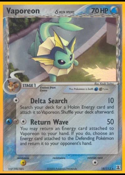 Vaporeon #18/113 — EX Specie Delta