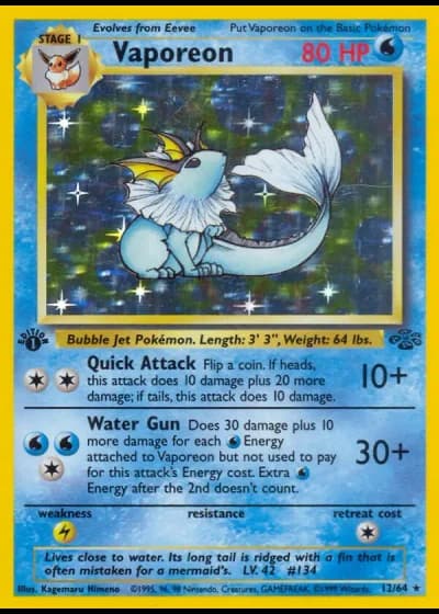 Vaporeon (1st Edition) #12/64 — Jungle (1st Edition)