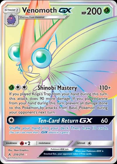 Venomoth GX #216/214 — Unbroken Bonds