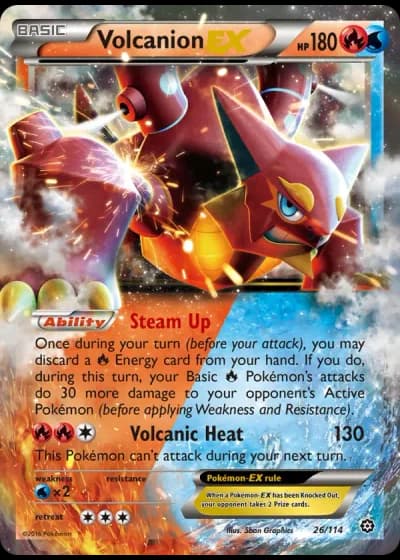 Volcanion EX #26/114 — Steam Siege