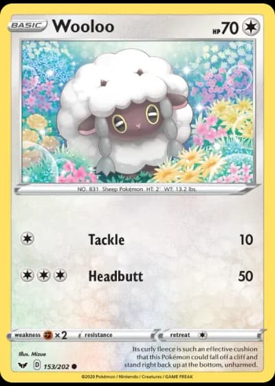 Wooloo #153/202 — Sword & Shield