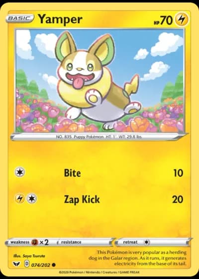 Yamper #74/202 — Sword & Shield