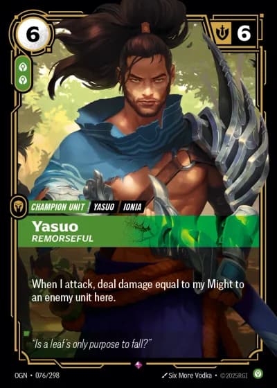 Yasuo, Remorseful #076/352 — Origins