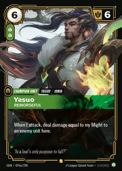 Yasuo, Remorseful #076a/352 — Origins