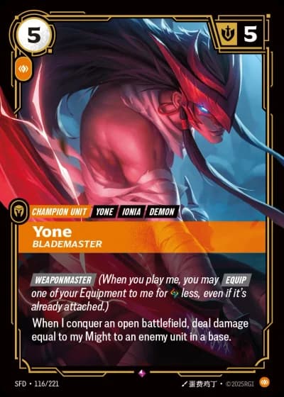 Yone, Blademaster #116/303 — Spiritforged