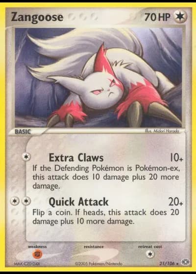 Zangoose #21/106 — Emerald