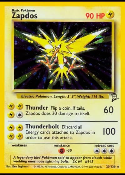 Zapdos #20/130 — Base Set 2
