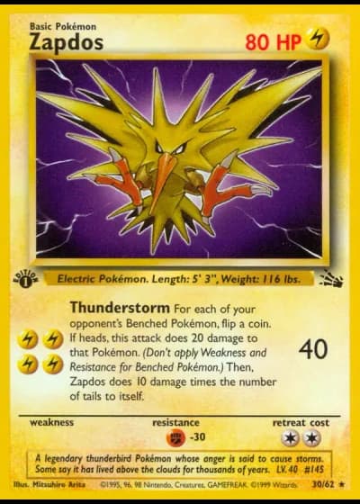 Zapdos #30/62 — Fossil