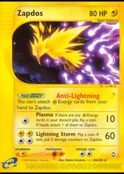 Zapdos #44/147 — Aquapolis