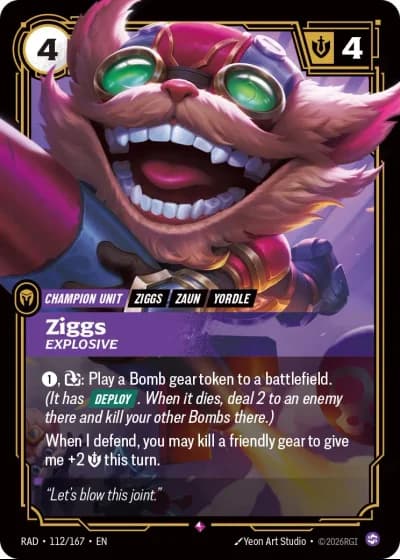 Ziggs, Explosive #112/189 — Radiance