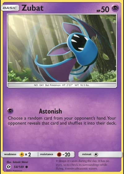 Zubat #54/149 — Sun & Moon