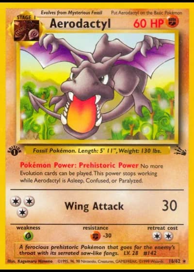 Aerodactyl (1st Edition) #16/62 — Fossil (1st Edition)