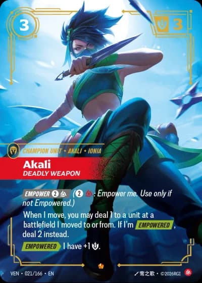 Akali, Deadly Weapon #021/248 — Vendetta