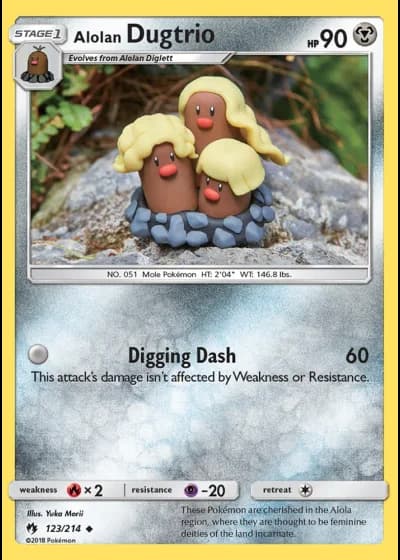 Alolan Dugtrio #123/214 — Lost Thunder