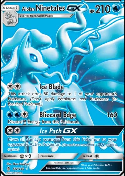 Alolan Ninetales GX #132 — Guardians Rising