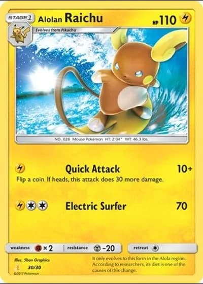 Alolan Raichu #30/30 — SM trainer Kit (Alolan Raichu)