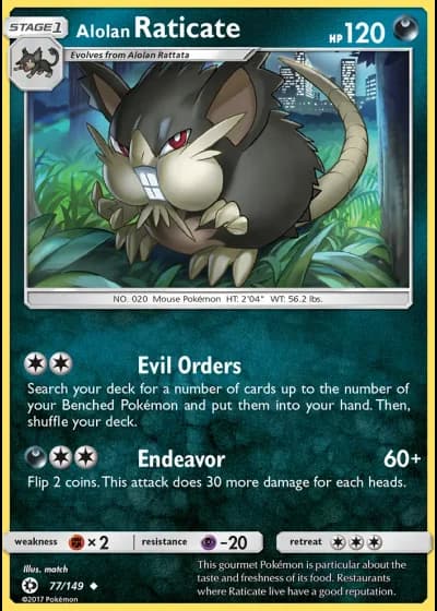 Alolan Raticate #77/149 — Sun & Moon