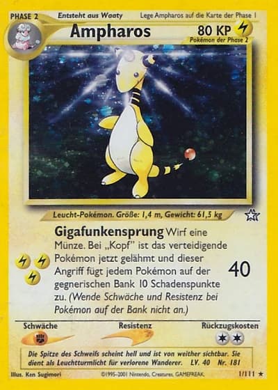 Ampharos (1. Edition) #1/111 — Neo Genesis (1. Edition)