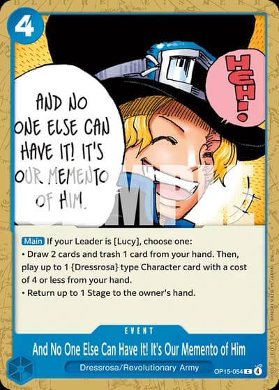 And No One Else Can Have It! It's Our Memento of Him (OP15-054) — Adventure on Kami's Island (OP15-EB04)