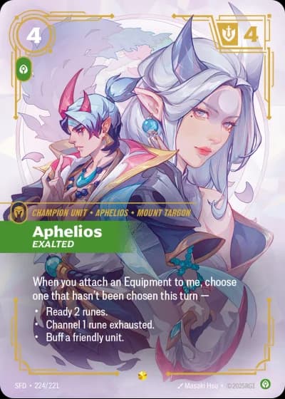Aphelios, Exalted #224/303 — Spiritforged