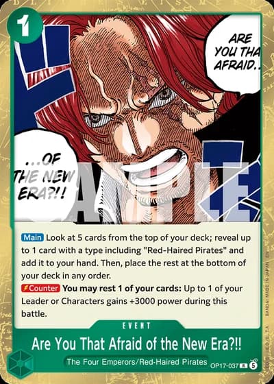 Are You That Afraid of the New Era?!! (OP17-037) — The World's Strongest Warriors (OP17)