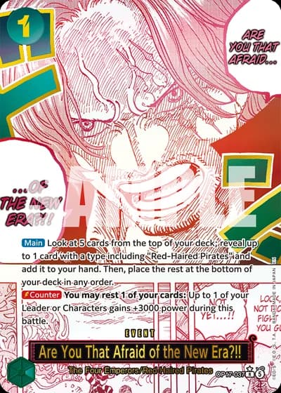 Are You That Afraid of the New Era?!! (OP17-037) (Alternative Art) — The World's Strongest Warriors (OP17)