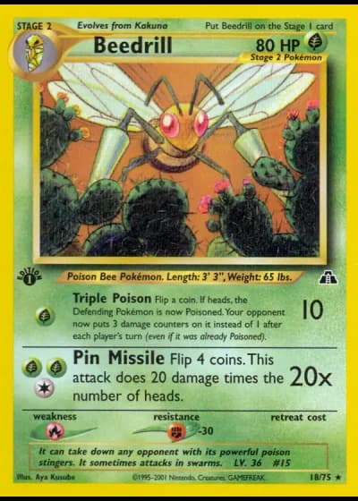Beedrill (1st Edition) #18/75 — Neo Discovery (1st Edition)