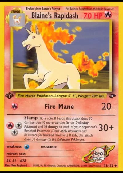 Blaine's Rapidash #33/132 — Gym Challenge