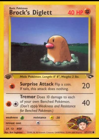 Brock's Diglett (1st Edition) #67/132 — Gym Challenge (1st Edition)