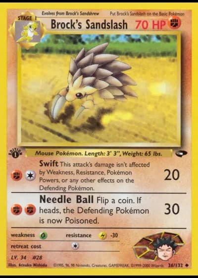 Brock's Sandslash (1st Edition) #36/132 — Gym Challenge (1st Edition)