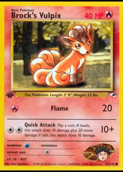 Brock's Vulpix (1st Edition) #73/132 — Gym Heroes (1st Edition)