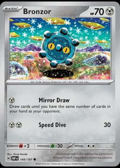 Bronzor #144/197 — Obsidian Flames